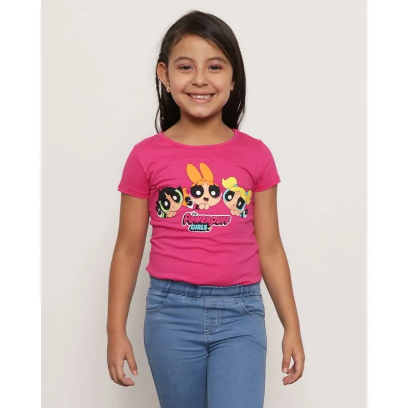 Camiseta Infantil Estampa Meninas Super Poderosa Rosa 6