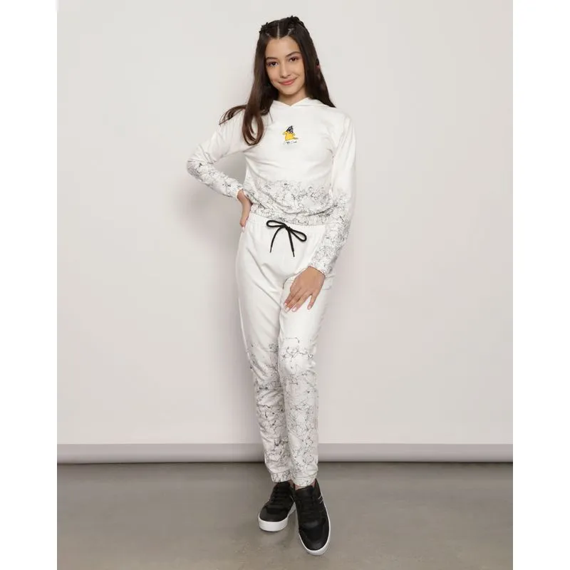 Calça Juvenil Moletinho Jogger Warner Bordado Patolino Off White 14