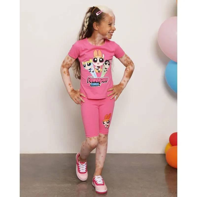 Bermuda Infantil Ciclista As Meninas Super Poderosas Rosa 4