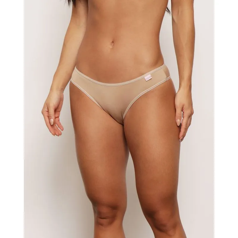 Calcinha Feminina Avulsa Biquíni Malha Bege GG