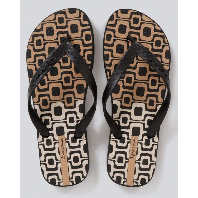 Chinelo Ipanema Feminino Estampado Preto 37/38