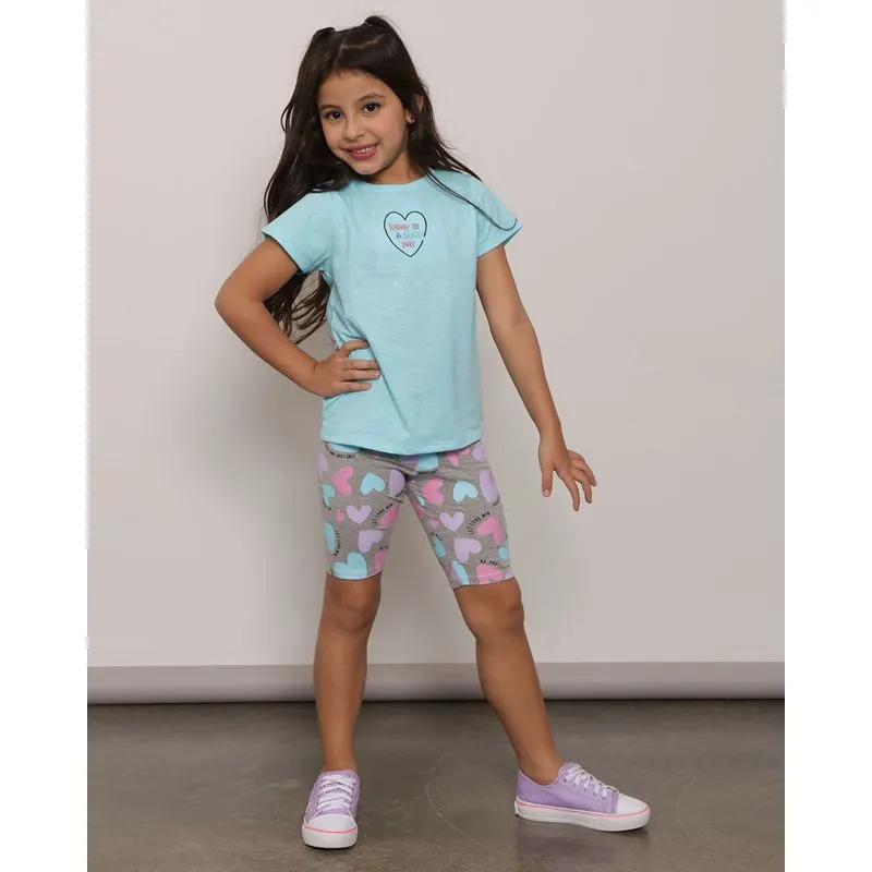 Conjunto Infantil Manga Curta Estampado Azul 6