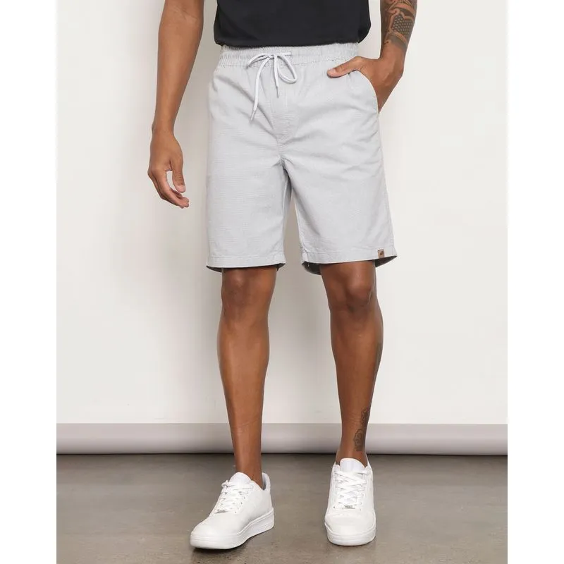 Bermuda Sarja Masculina Reta Com Cordão Cinza M