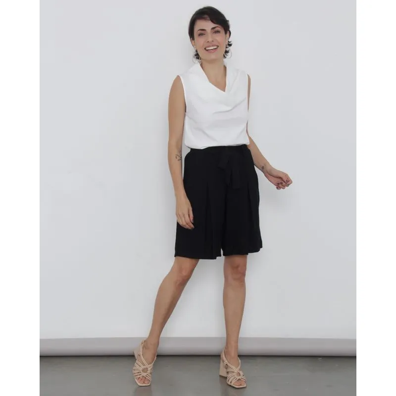 Shorts Feminino Berry & Co. Curto Com Amarração Preto G