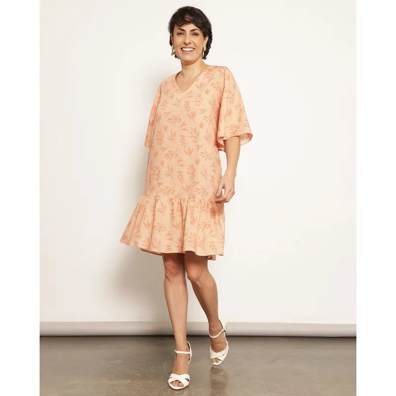 Vestido Feminino Curto Berry & Co. com Lurex Laranja GG