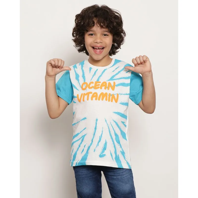 Camiseta Infantil Estampa Frontal Manga Curta Azul 4