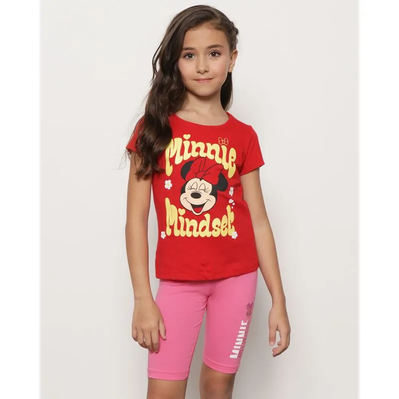 Camiseta Infantil Manga Curta Disney Estampa Minnie Vermelha 10