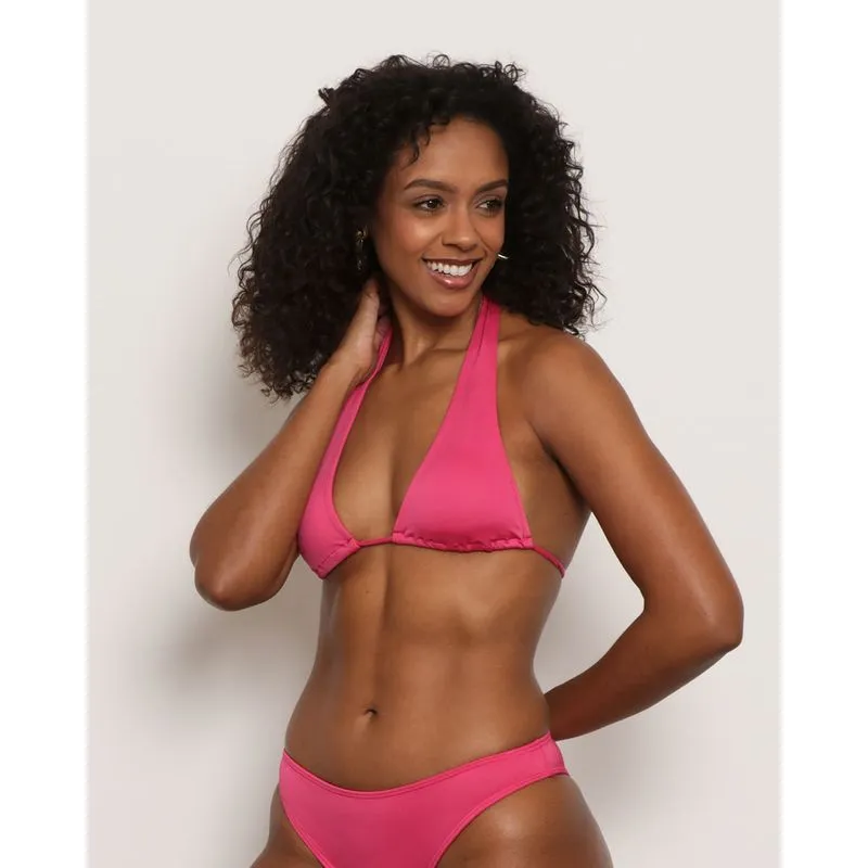 Biquíni Feminino Avulso Top Cortininha Bojo Removível Rosa P