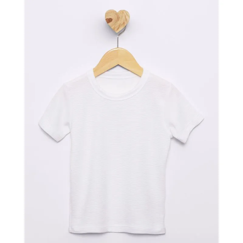 Camiseta Bebê Manga Curta Texturizada Branca 2