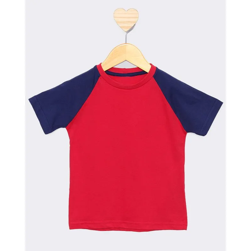 Camiseta Bebê Manga Curta Raglan Vermelha 3