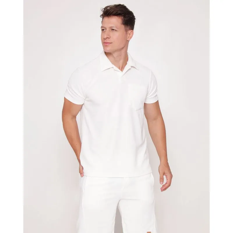 Camisa Polo Masculina Felpuda Manga Curta Off White M