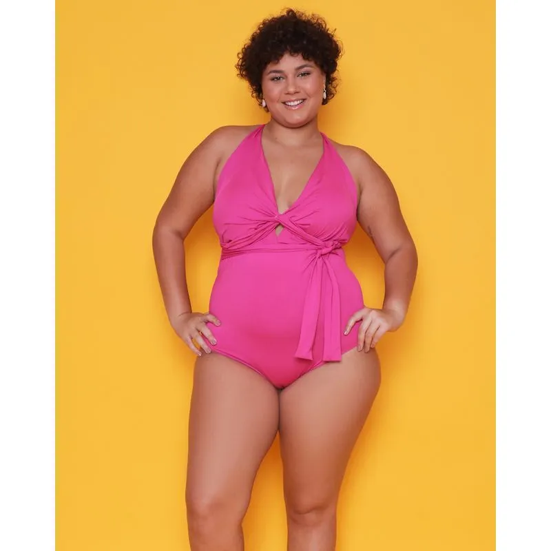 Maiô Plus Size Feminino Com Bojo Rosa 50