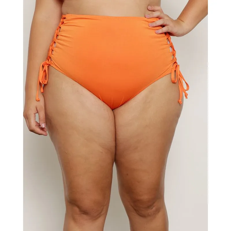 Biquíni Calcinha Plus Size Feminina Hot Pants Laranja 46