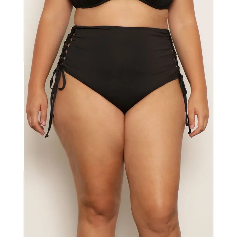 Biquíni Calcinha Plus Size Feminina Hot Pants Preto 50