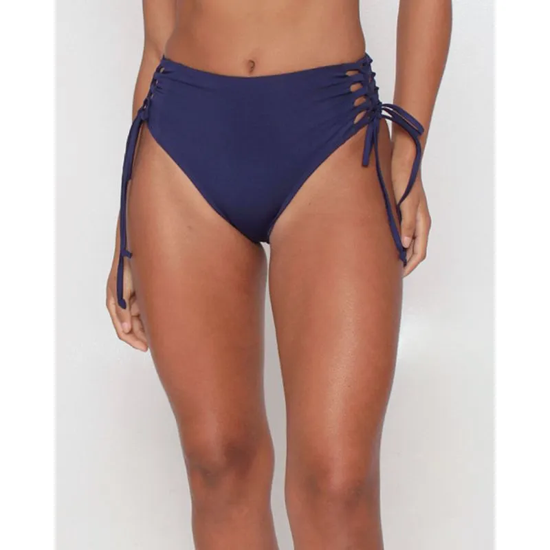 Biquíni Calcinha Hot Pants Com Tiras Na Lateral Marinho P