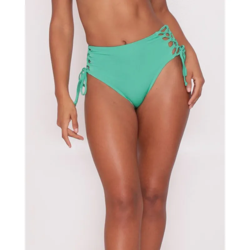 Biquíni Calcinha Hot Pants Com Tiras Na Lateral Verde M
