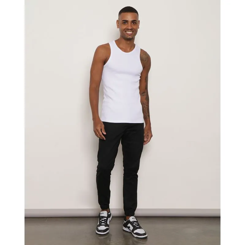 Calça Masculina Sarja Vizzy Com Bolso Jogger Preta G