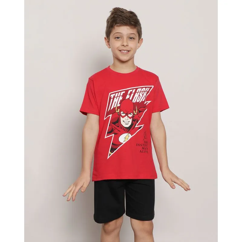 Camiseta Infantil DC Comics Manga Curta The Flash Vermelha 6