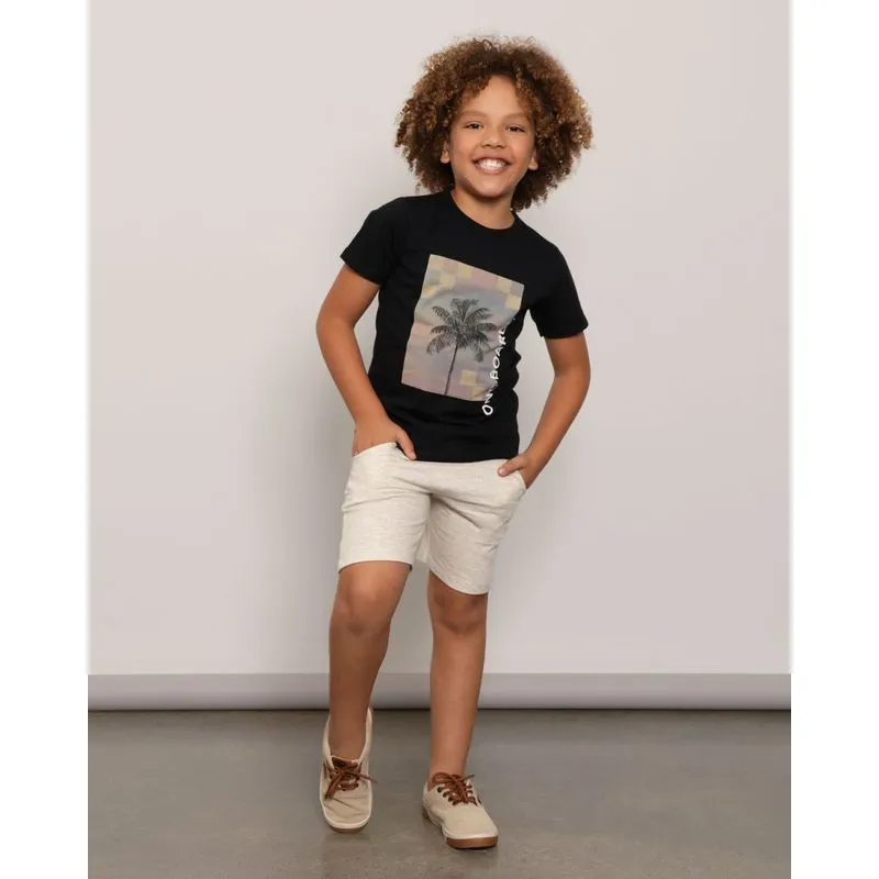 Conjunto Infantil Moletinho Tropical Curto Preto 4