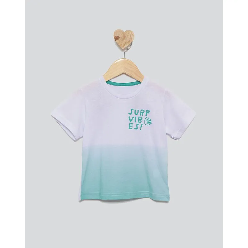 Camiseta Bebe Manga Curta Degrade Branca 1