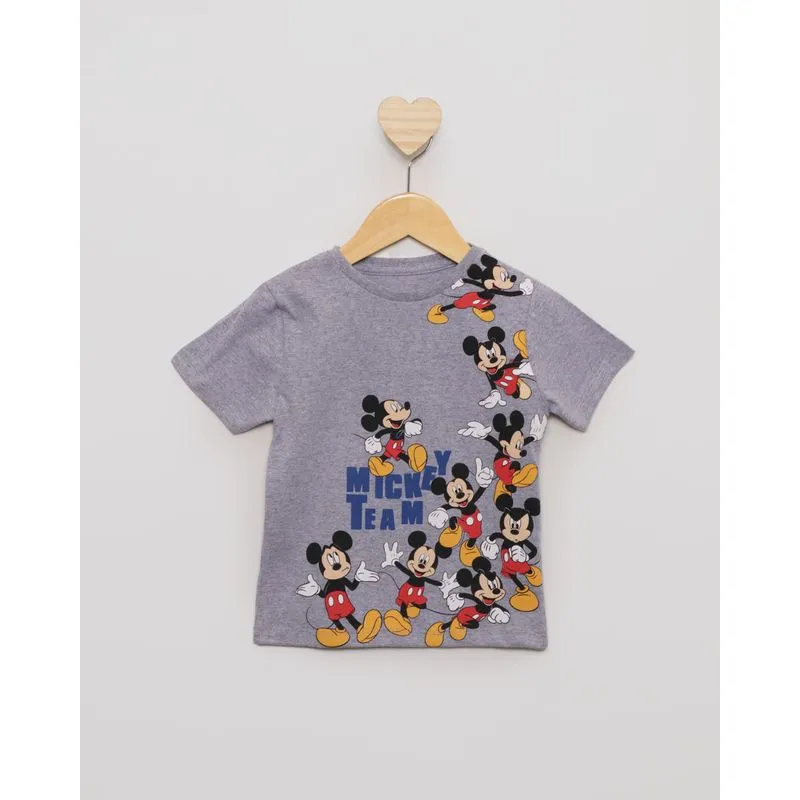 Camiseta Bebê Manga Curta Disney Mickey Cinza 2