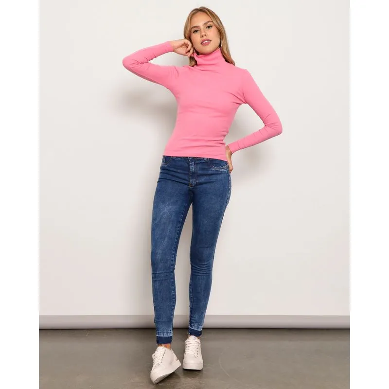 Calça Jeans Feminina Vizzy Cigarrete Estonada Azul 48