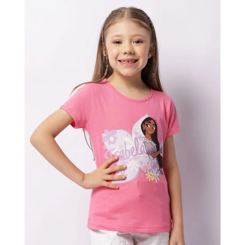 Camiseta Infantil Disney Isabela Encanto Manga Curta Rosa 10