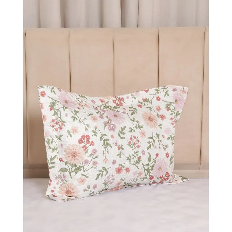 Porta Travesseiro Avulso Andreza 50cm X 70cm Estampado Floral Branco UN
