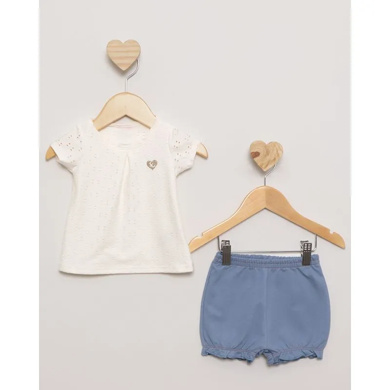 Conjunto Bebê Curto Laise Off White M