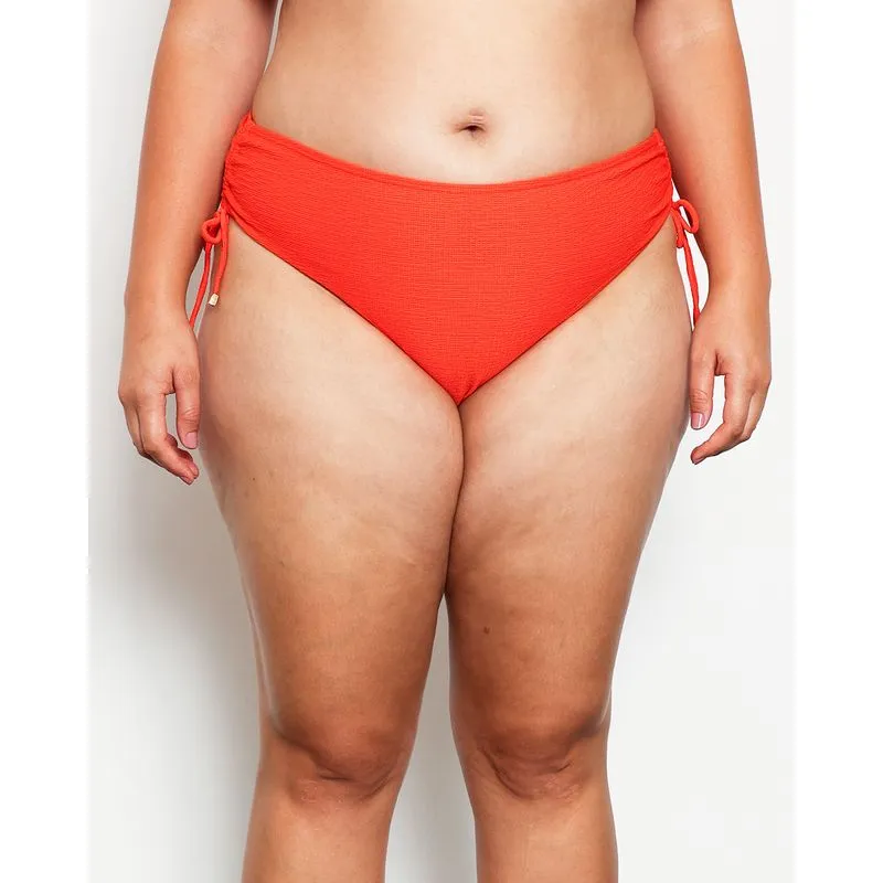 Biquíni Calcinha Plus Size Feminina Avulsa Texturizada Amarração Frontal Laranja 48