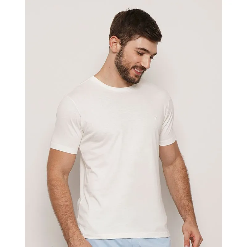 Camiseta Masculina Manga Curta Básica Off White M
