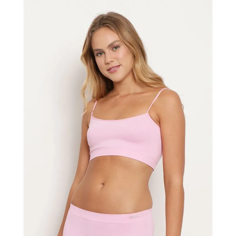 Sutiã Top Feminino Sem Costura Alcinha Rosa GG