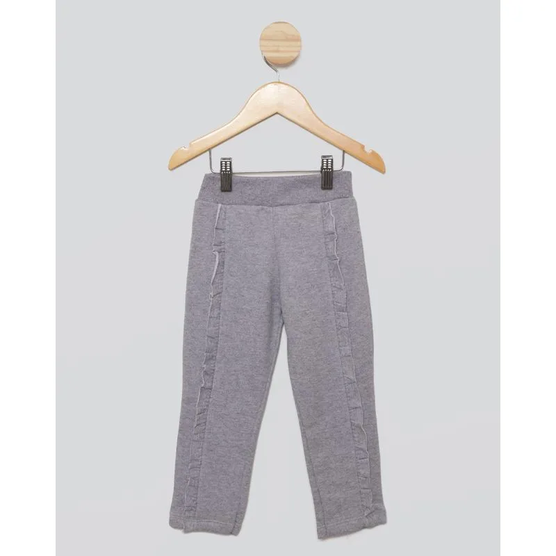 Calça De Moletom Bebê Com Babado Cinza 3
