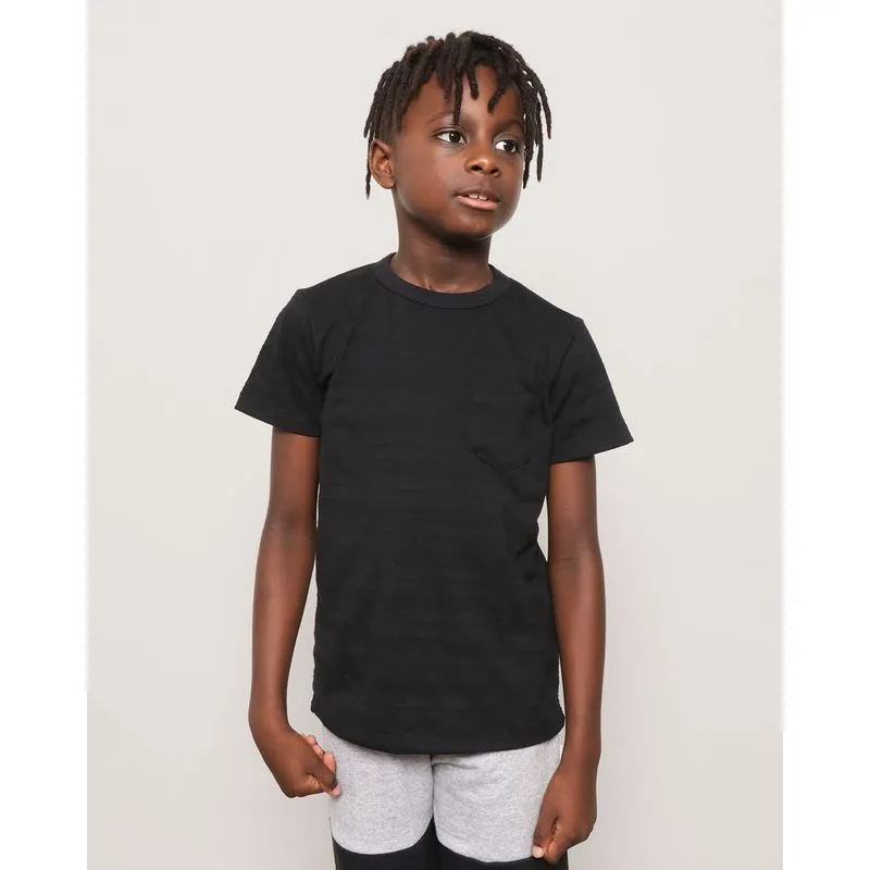 Camiseta Infantil Manga Curta Com Bolso Preto 6