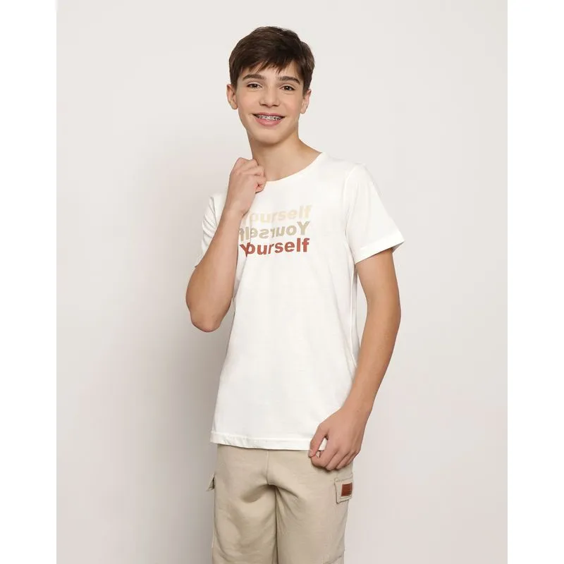Camiseta Juvenil Manga Curta Estampa Off White 16
