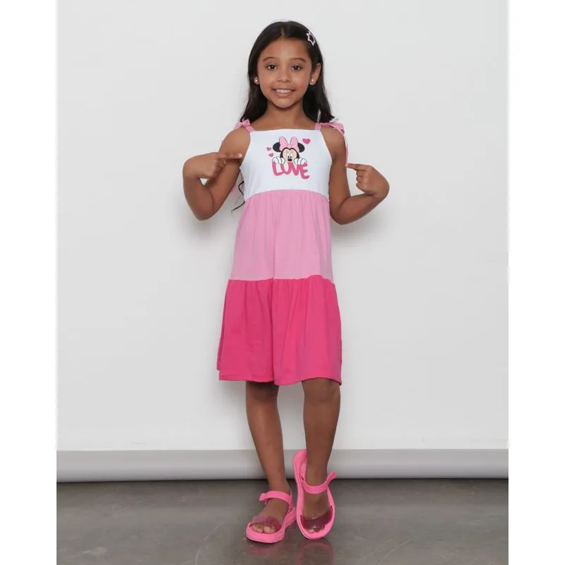 Vestido Infantil Curto Disney Estampa Minnie Três Marias Branco 8
