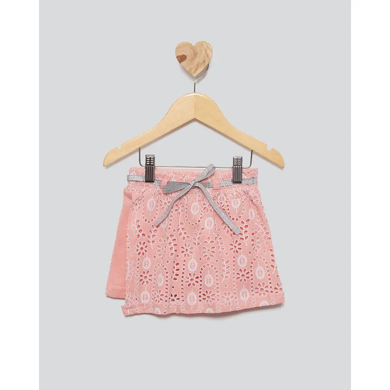 Shorts Saia Bebê Sobreposição Laise Rosa 3
