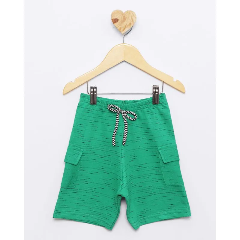 Bermuda Bebê Moletinho Rajado Cargo Verde 2