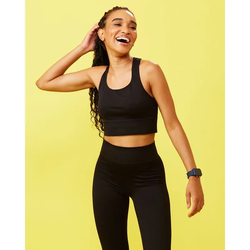 Top Feminino Fitness Nadador Sem Bojo Básico Preto G