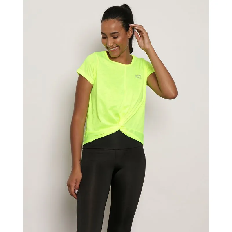 Blusa Feminina Fitness Barra Torcida Verde Neon P