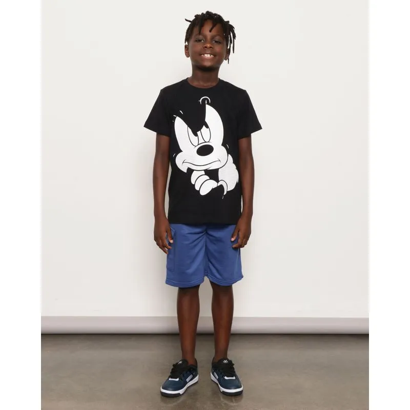 Bermuda Infantil Moletinho Disney Estampa Mickey Azul 8
