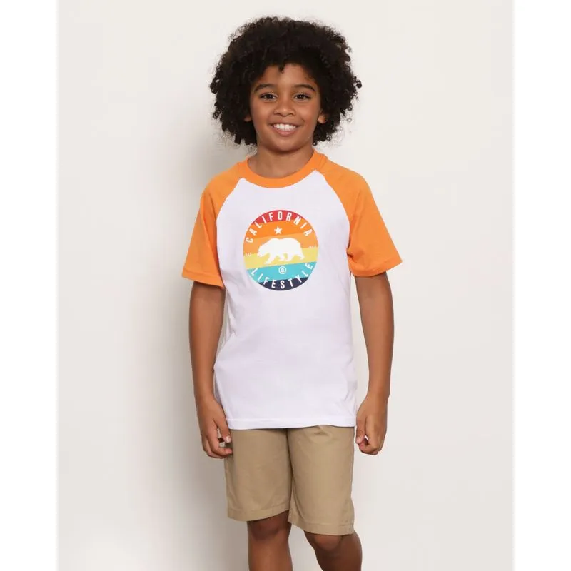 Camiseta Infantil Manga Curta Estampa Califórnia Branca 6