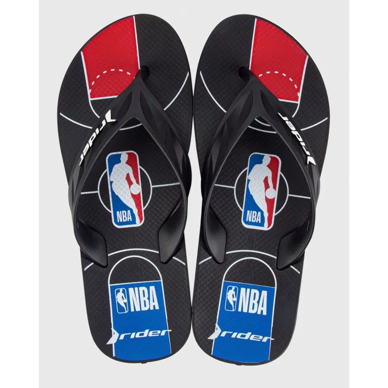 Chinelo Masculino Rider Estampa NBA Preto 37/38