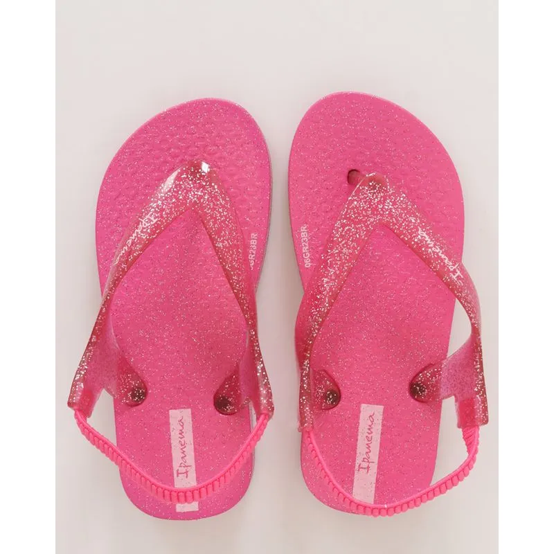 Chinelo Ipanema Bebê Com Glitter Rosa 22