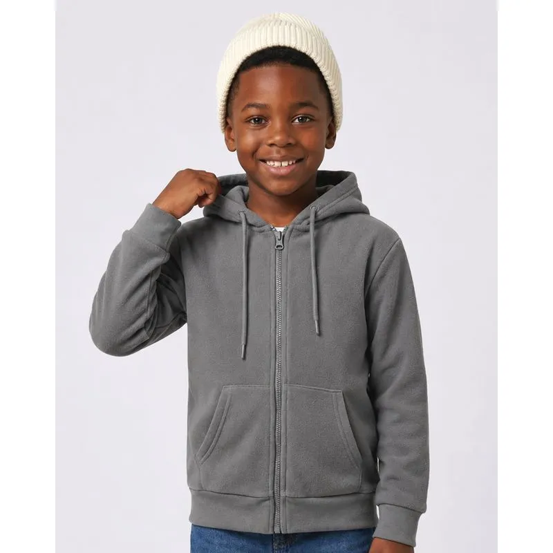 Jaqueta Infantil Fleece com Capuz Cinza 4