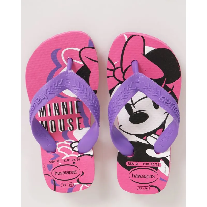 Chinelo Havaianas Infantil Top Disney Minnie Rosa 27/28