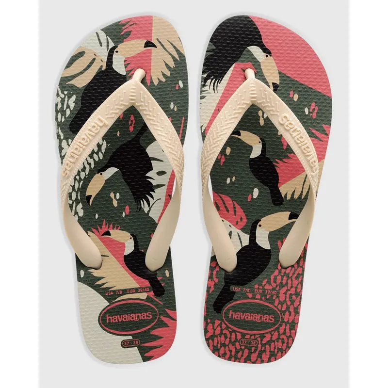 Chinelo Havaianas Feminino Estampa Tropical Vibes Verde 37/38