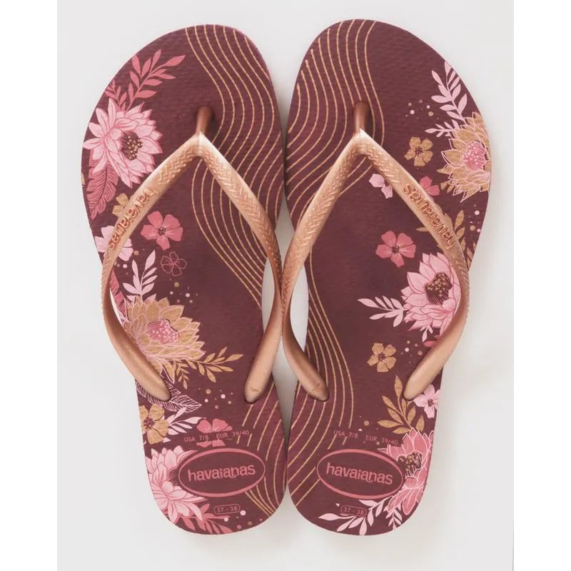 Chinelo Havaianas Feminino Slim Organic Marrom 39/40