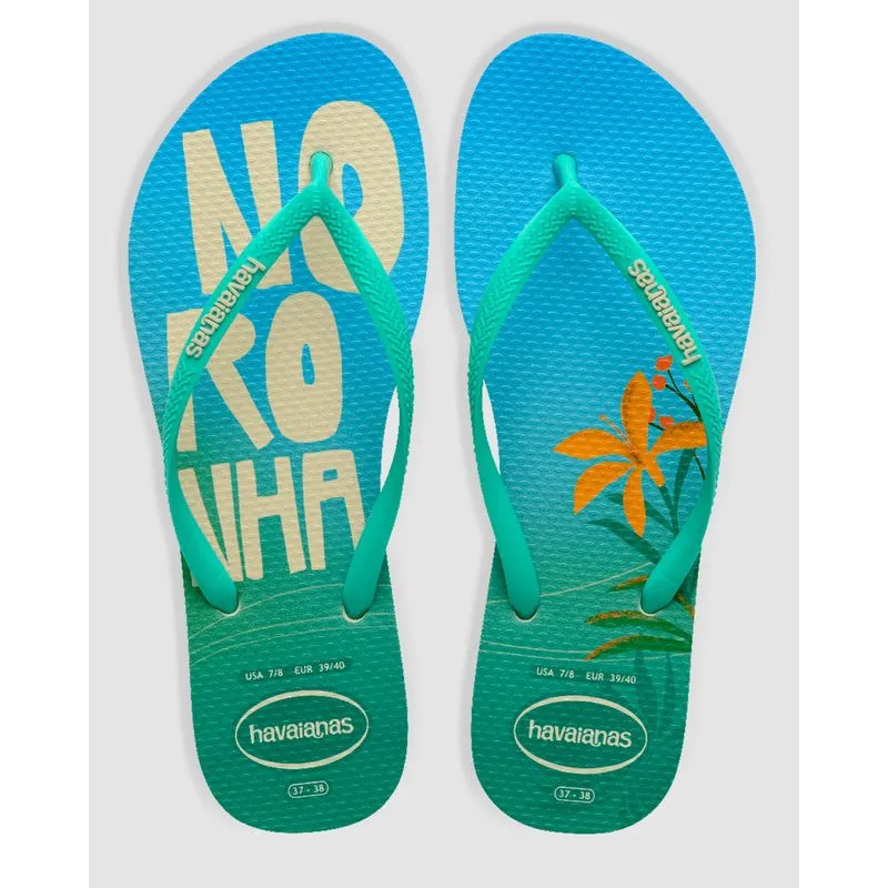 Chinelo Havaianas Slim Postcard Verde 33/34