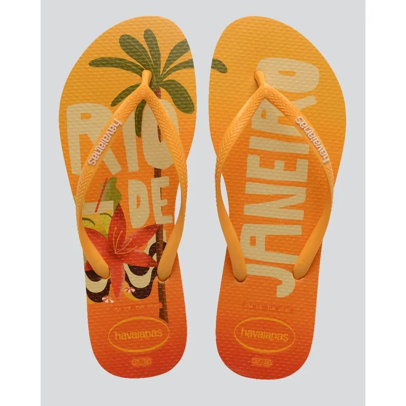 Chinelo Havaianas Slim Postcard Amarelo 37/38